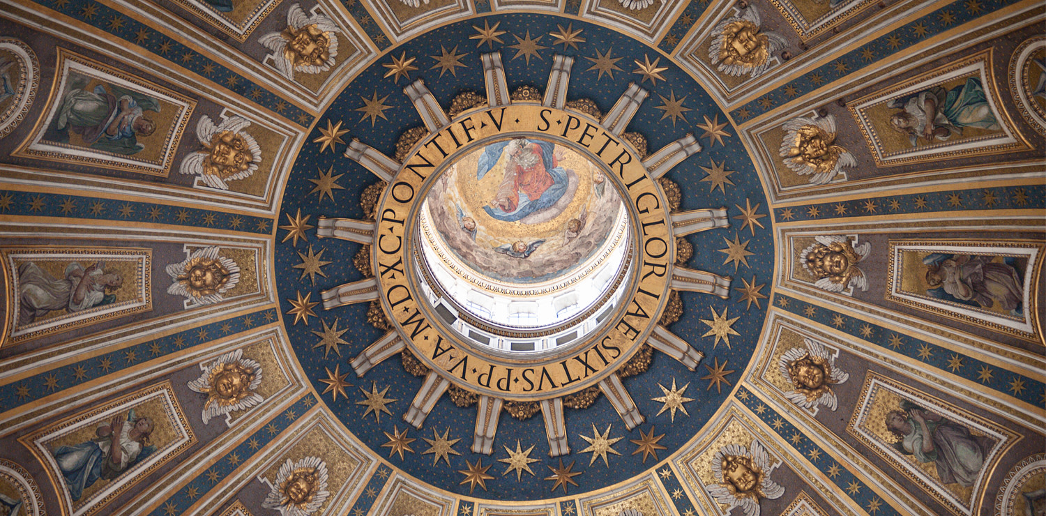 Duomo di Michelangelo, visto dall'interno della Basilica di San Pietro