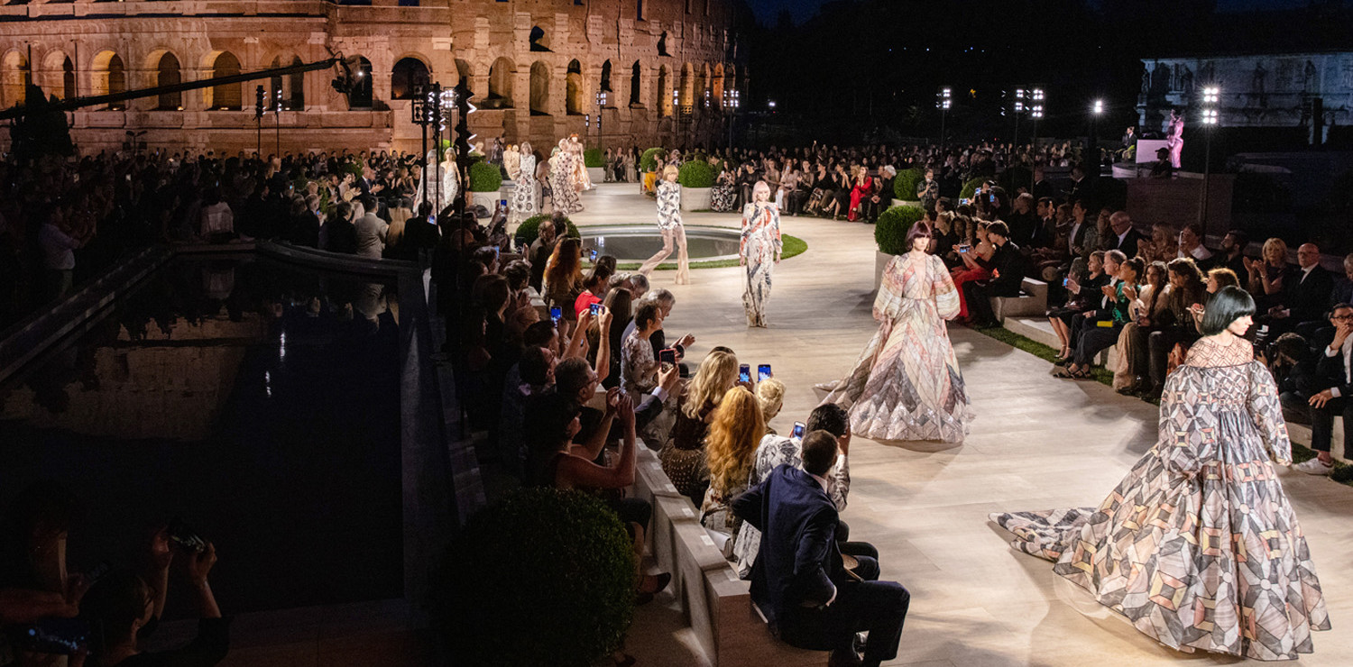 The Couture F/W 2019-2020 collection Show at Temple of Venus in Rome in 2019 