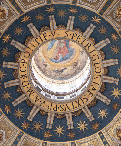 Michelangelo's Dome, seen from the inside of Saint Peter's Basilica