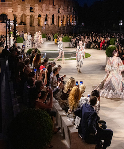 The Couture F/W 2019-2020 collection Show at Temple of Venus in Rome in 2019 